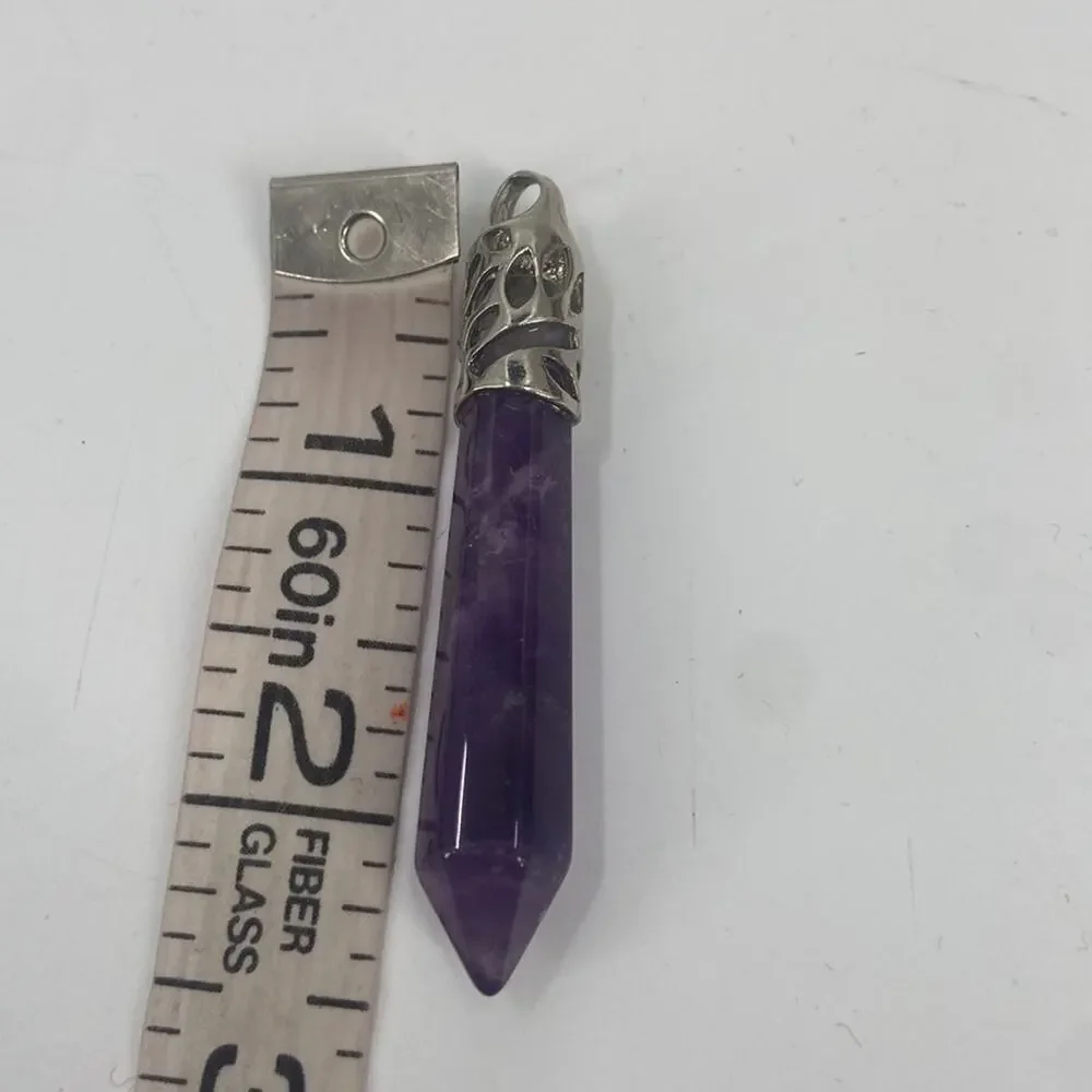 Amethyst point stone pendant